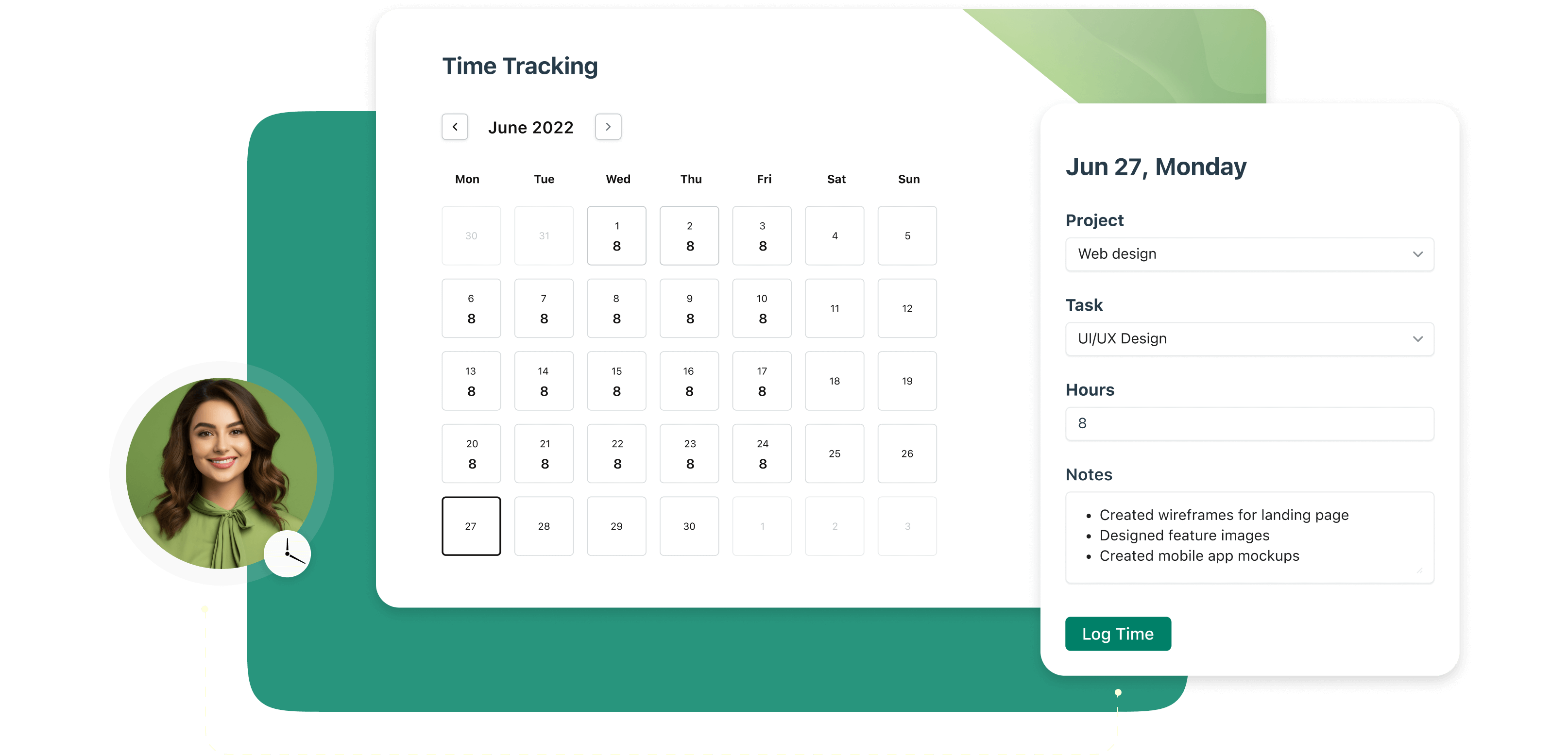 Easily keep track of your time.